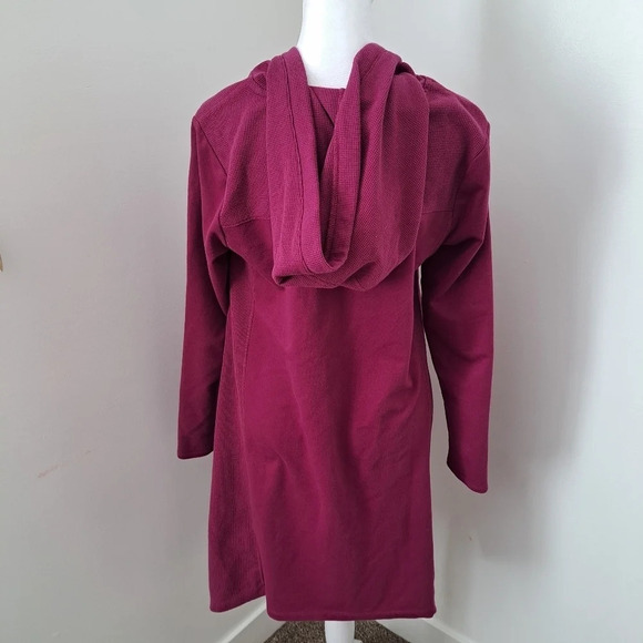 LOGO Lori Goldstein Purple Hooded Oversized Tunic Sweater Pullover Size Small - Picture 2 of 7